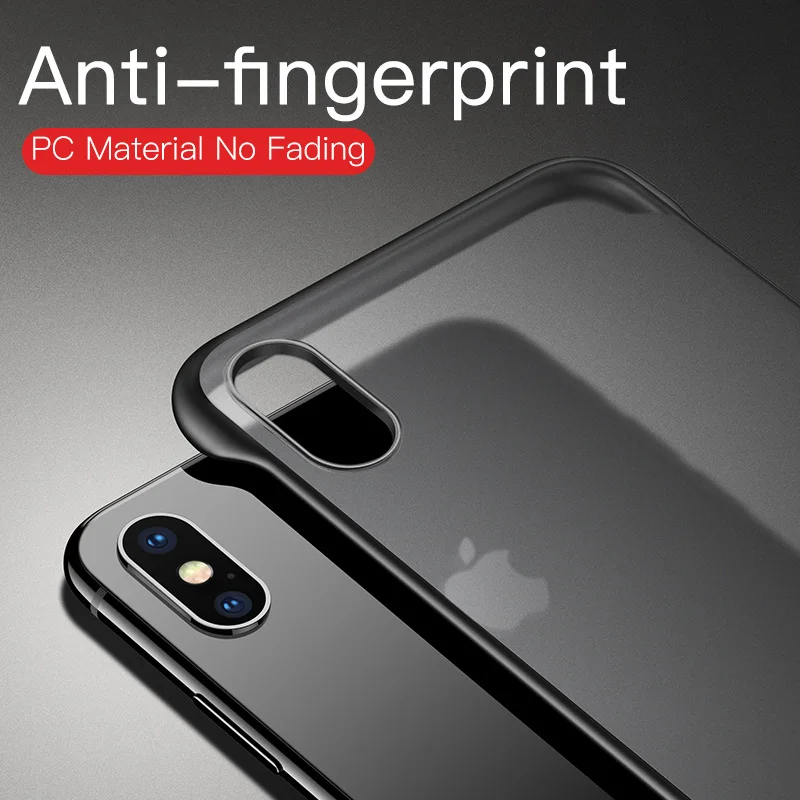 Бескаркасный Матовый Жесткий чехол для iPhone X 7 6 6S 8 Plus XS Max XR с кольцом пальцев