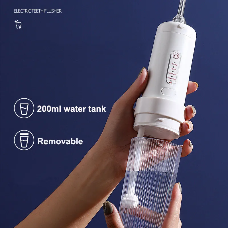 

Portable Irrigator For Teeth Rechargeable Dental Water Flosser Cordless Dental Spa Oral Irrigator Adult Mouth Washing Machine