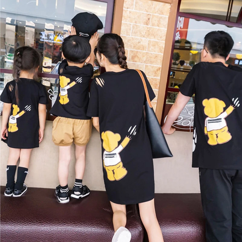 Хлопковые топы для отца матери дочери сына одежда семейная одинаковая футболка с