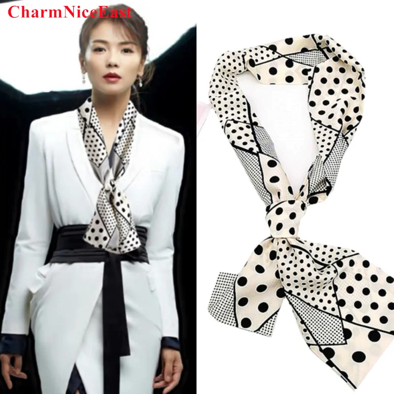 Лидер продаж роскошные брендовые весенние корейские шарфы узкий длинный