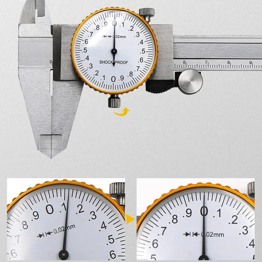 Штангенциркуль из углеродистой стали с золотым ободком штангенциркуль