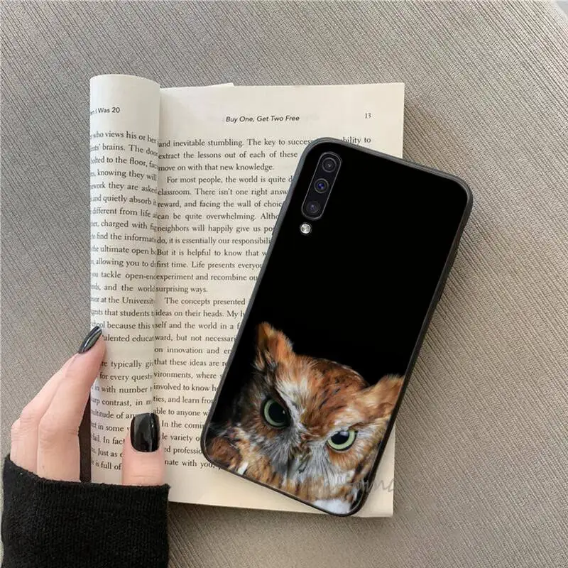 

Owl night animal birds funny Phone Cases For Samsung galaxy S note 7 8 9 10 20 fe edge A 6 10 20 30 50 51 70 lite plus Soft