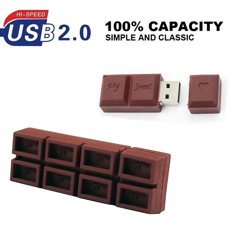 USB флеш накопитель в Шоколадном стиле мини флешка 2 0 карта памяти 64 ГБ 16 32 8 4 Гб Usb