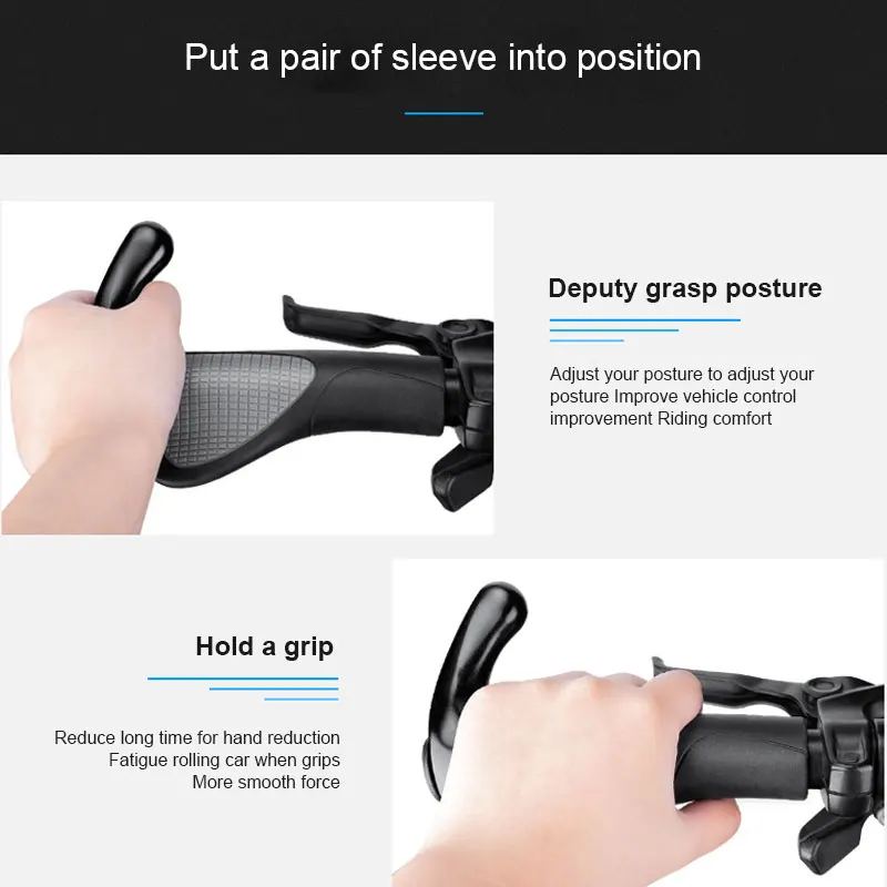 

Ergonomic Bicycle Grips Mountain Bike Rubber Grip Integrated Cycling Handlebar Grips Casing Sheath Shock Absorption