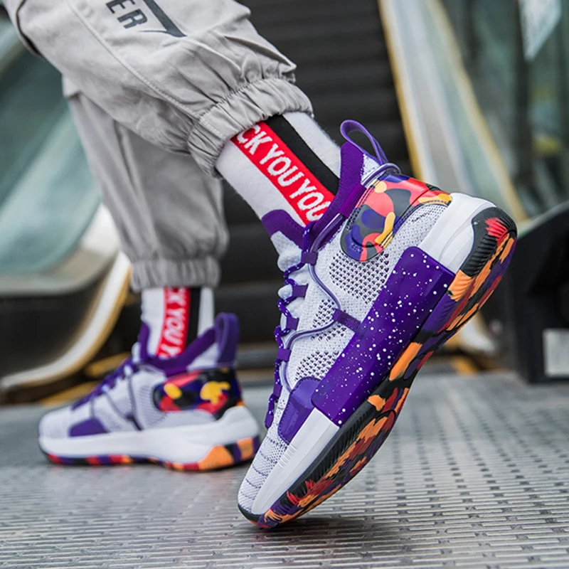 Women's and Men's Wear-Resistant Breathable Basketball Shoes, Women's High Top Size Basketball Outdoor Sports Running Shoes