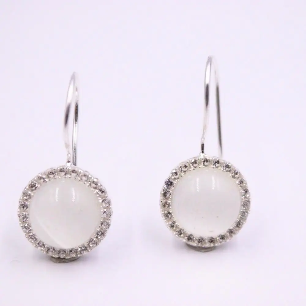 

Серьги женские из чистого серебра 925 пробы, 26x14 мм, фиолетовый или белый халцедон