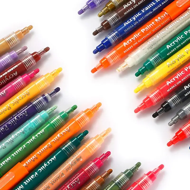 

12 Colors Fine Tip Washable Acrylic Paint Markers for Ceramic Glass Kids Craft