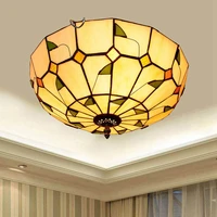 creative mediterranean vintage tiffany colored glass aisle corridor balcony lobby bedroom ceiling lamp