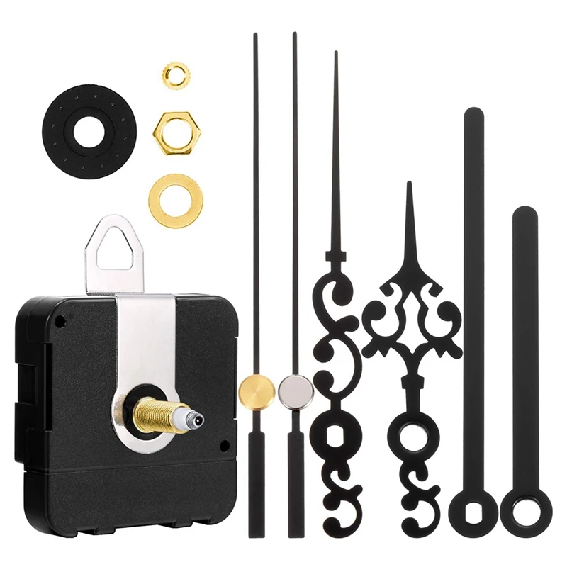 

Механизм движения часов с длинным валом на батарейках, запасные части для самостоятельной сборки, замена с 2 парами стрелок