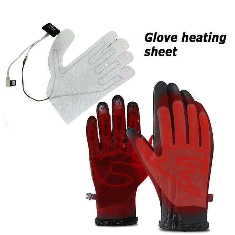 

1/2pcs Glove Heating Pad Washable Electric Sheet Three-speed Glove Camping Usb Thermostat Outdoor Heating Glove Pad Accessories