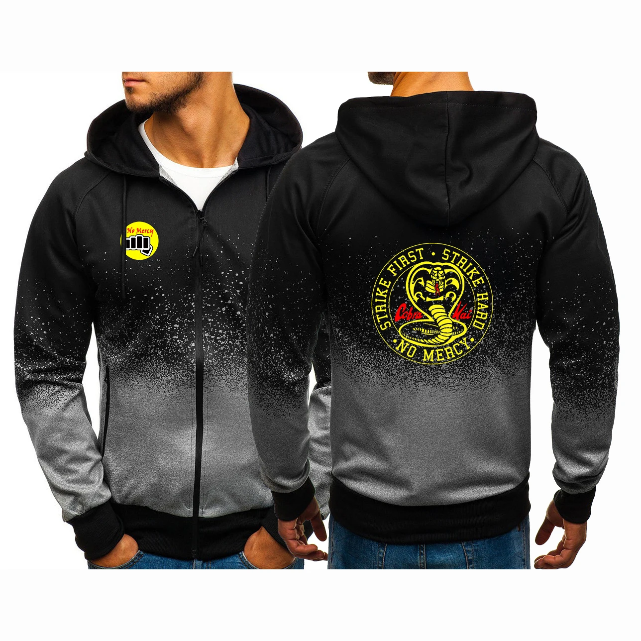 

2021 Men's Cobra kia Spring Print Hoodies Zipper jackets Male Sweatshirts Casual Gradient Color High street Casual Coats