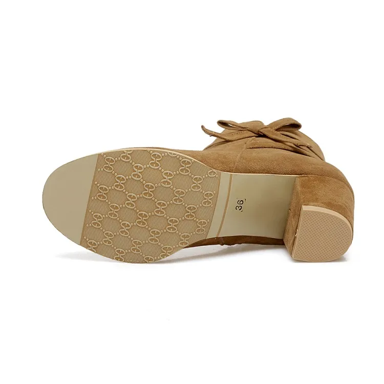 Женские ботинки с бантом ботильоны на молнии сбоку больших размеров 9 10 11-13 | Обувь