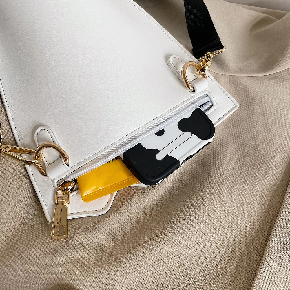 

Fashion Women Cow Pattern Patchwork PU Leather Crossbody Messenger Bag Casual All-matchLadies Zipper Small Purse Phone Bag