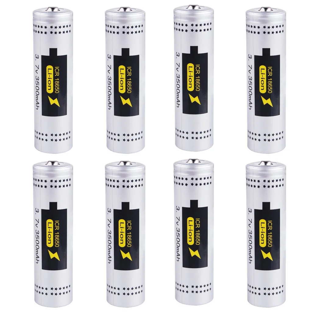 8 шт перезаряжаемая литиевая батарея 18650 цилиндрическая 3 7 в 3500 мАч|Комплекты