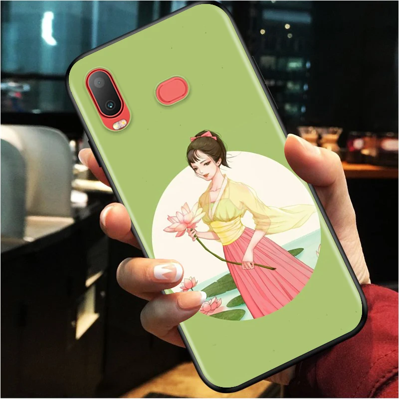 Beauty of Chinese ink painting for Samsung Galaxy A9S A8S A6S A9 A8 A7 A750 A6 A5 A3 Plus Star 2018 2017 2016 Black Phone Case
