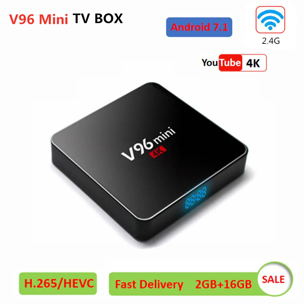 Vmade Android 7,1 OS tv Box V96 MINI Allwinner H3 4K Smart tv Box 2,4G wifi 2GB 16GB медиа-проигрыватель Google Android телеприставка