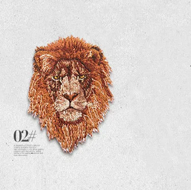 02 lion Леопард Тигр Лев Волк Вышивка Железо на патчи для аппликация на одежду DIY шляпа пальто платье аксессуары тканевая наклейка животное - Цвет: 02 lion