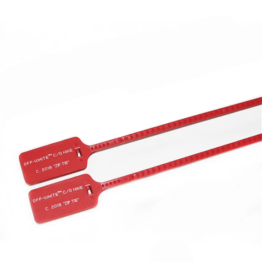 Red zip tie Новые 4" /55"/6" печатные" шнурки "OW подписанные шнурки с молнией галстук овальные шнурки для обуви для кроссовок Boost Off белые шнурки - Цвет: Red zip tie