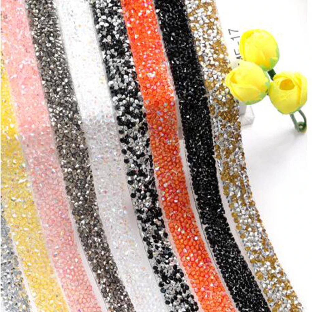 1 ярд шитье отделка исправление Стразы красочные смолы сетки страз кристалл