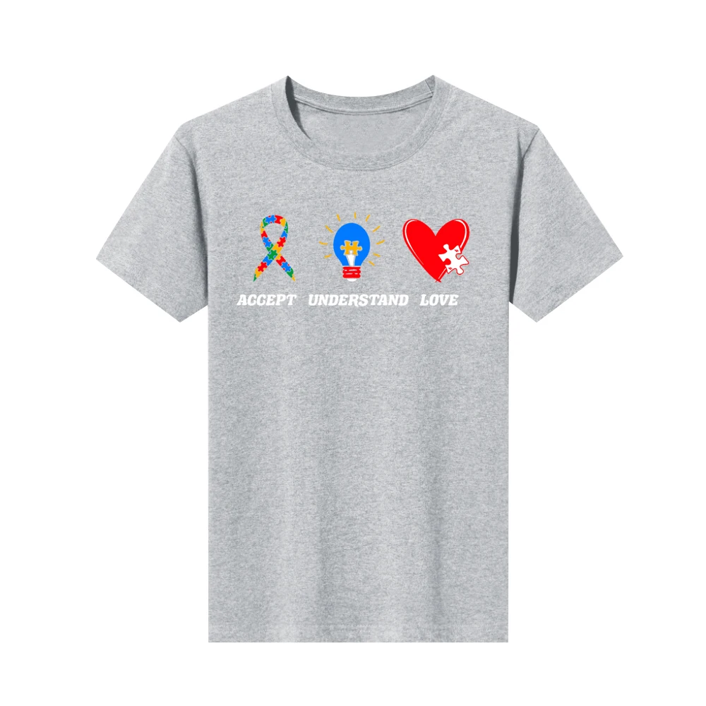 Новая модная футболка с принтом осведомленность об аутизме принять понимание