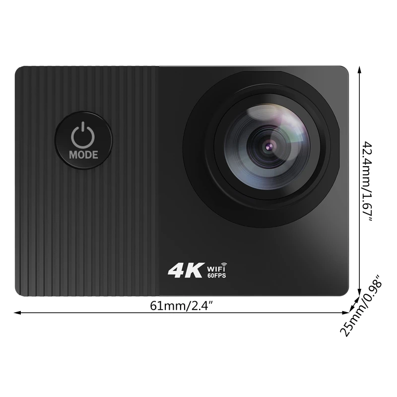 Дешево 4K 60fps Wifi Экшн-камера водонепроницаемый шлем 2.0in сенсорный экран дистанционное управление