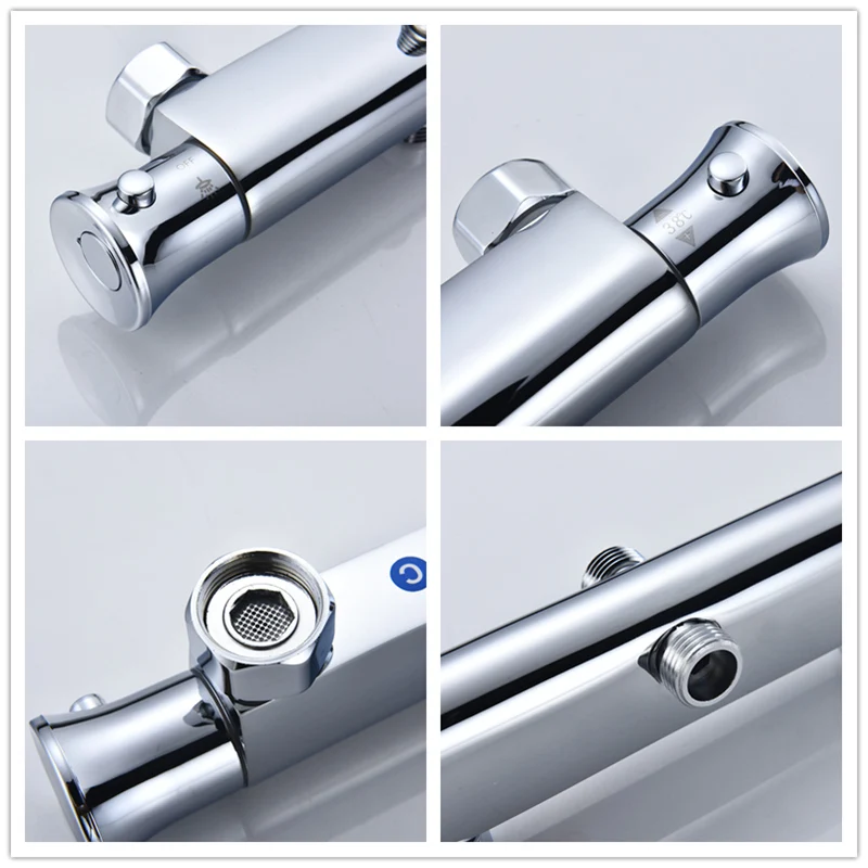 Ванна душевой смеситель термостатический кран настенный клапан контроль