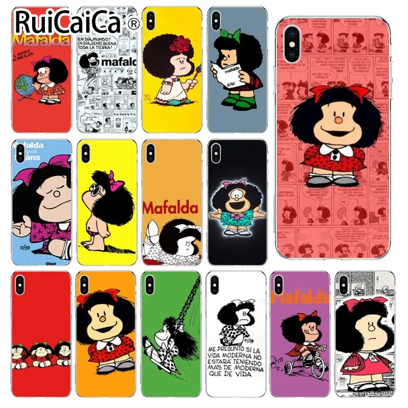 Ruicaica Mafalda DIY Painted Beautiful Phone Accessories Case for iPhone 8 7 6 6S Plus 5 5S SE XR X XS MAX Coque Shell | Мобильные