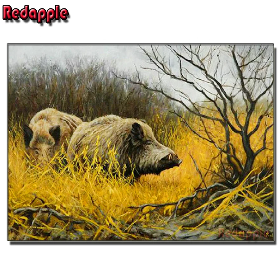 

Wild Boar picture of rhinestones 5D Diamond Painting sale Diy Full Square Round Drill Mosaic with diamond Embroidery Decorations