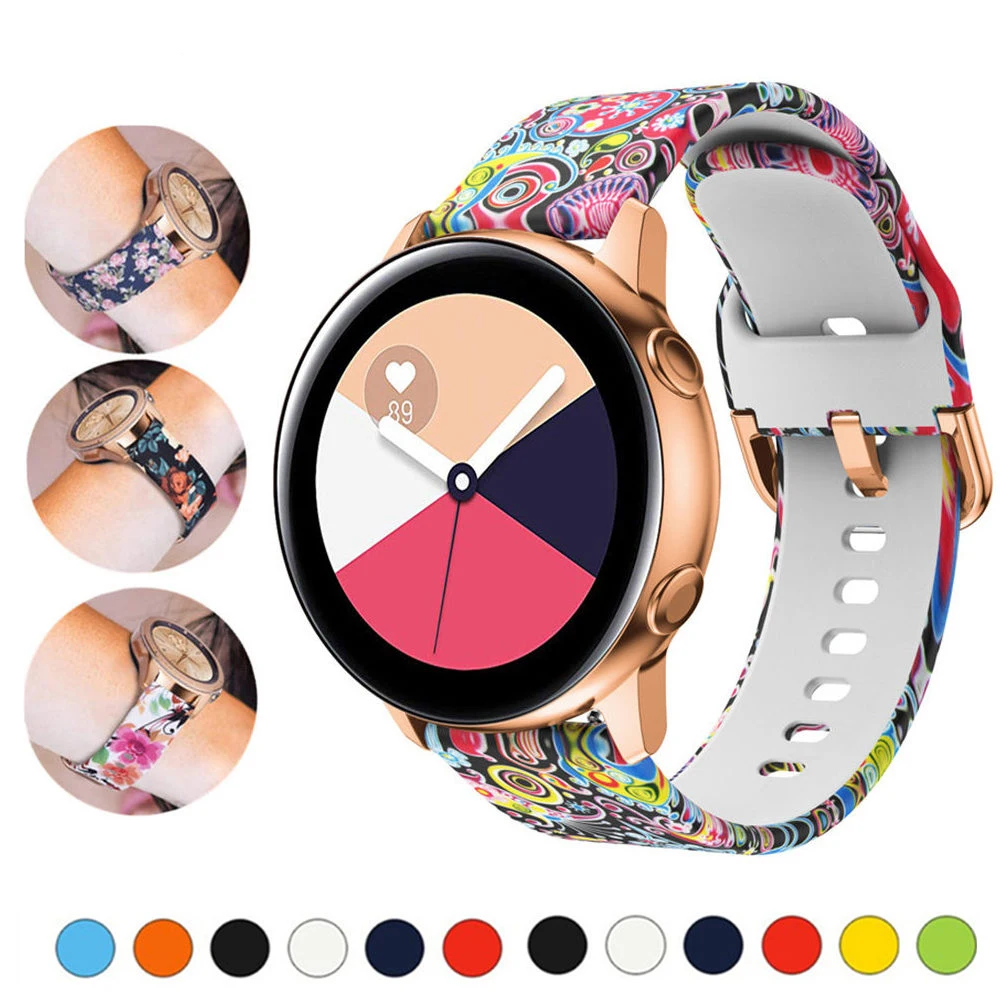 Ремешок силиконовый для samsung galaxy watch 42 мм спортивный браслет active 2 40 Amazfit bip 20