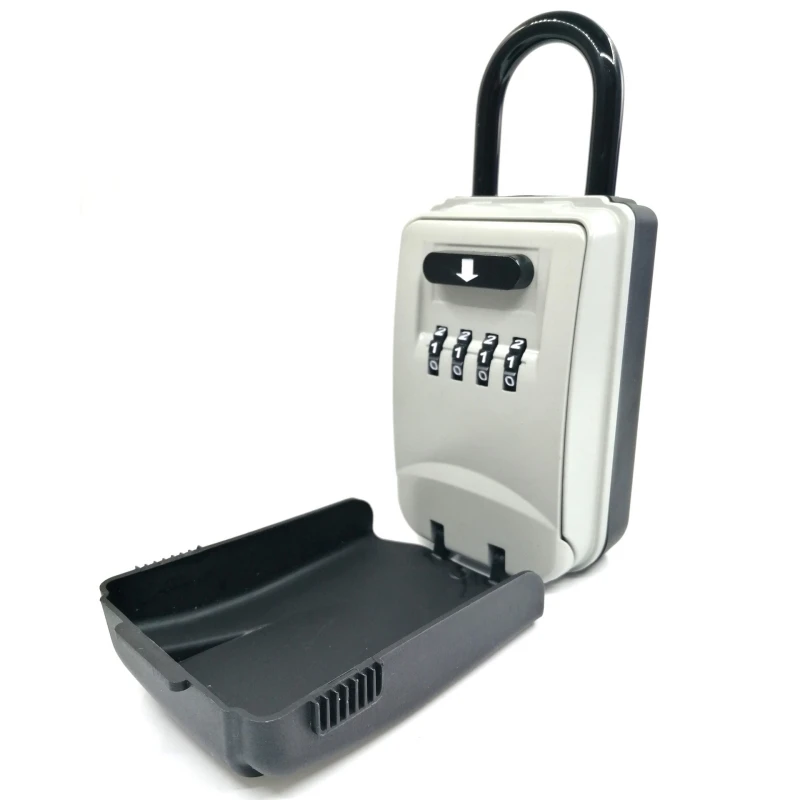 

Wall Mounted Key Safe Box Mini Storage Keybox Key Storage Lock Box with 4 Digit Combination Waterproof Cover For Outdoor Use