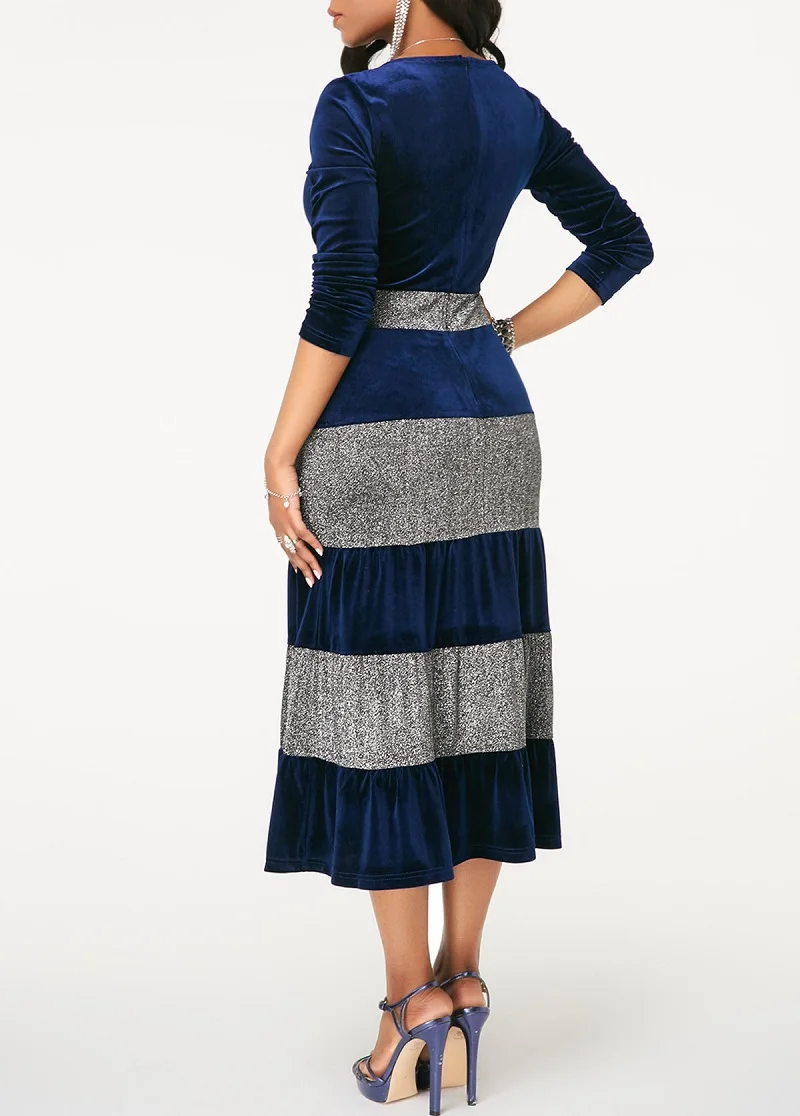 Длинные рукава в стиле пэчворк Оборки по краям цвет: бархат плиссированное