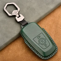leather car key case cover for ford fusion mustang explorer f250 f150 f350 2017 2018 ecosport edge s max ranger lincoln mondeo