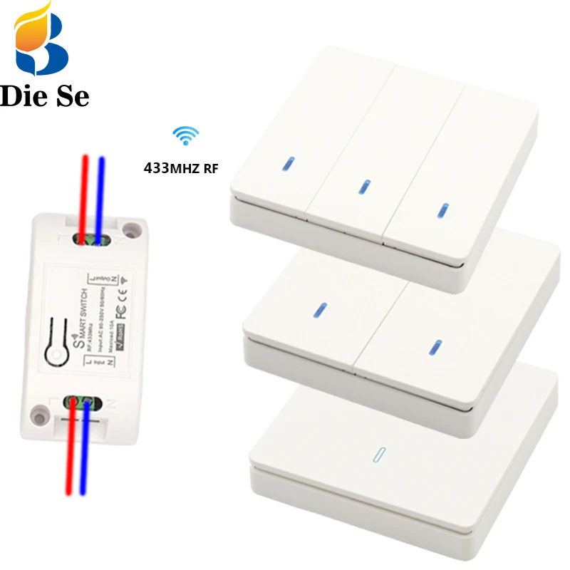 433 МГц встроенный настенный выключатель контроллер прерывателя inteligente 2/3 клавиш