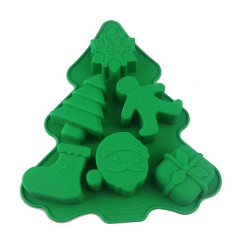 

Christmas Tree Silicone Cake Mould Bakeware Baking Decorating Tools Chocolate Candy CupCake Soap Muffine Molds Ice Cream Tray