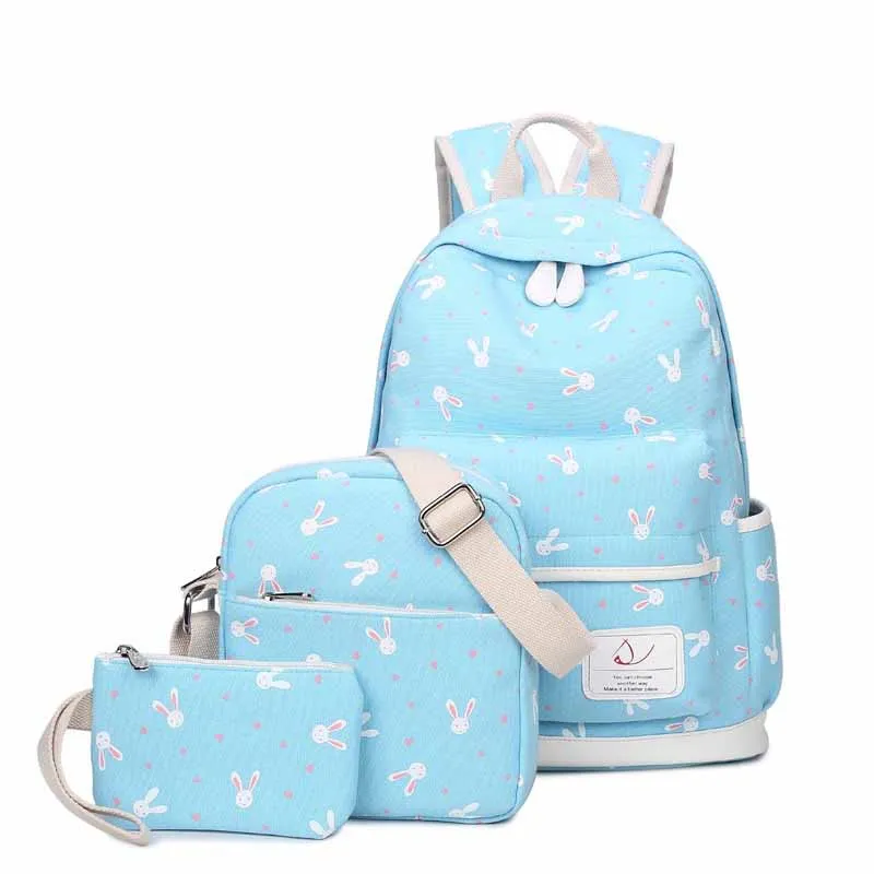 Новые брезентовые школьные сумки для девочек-подростков ранец девушек с милым