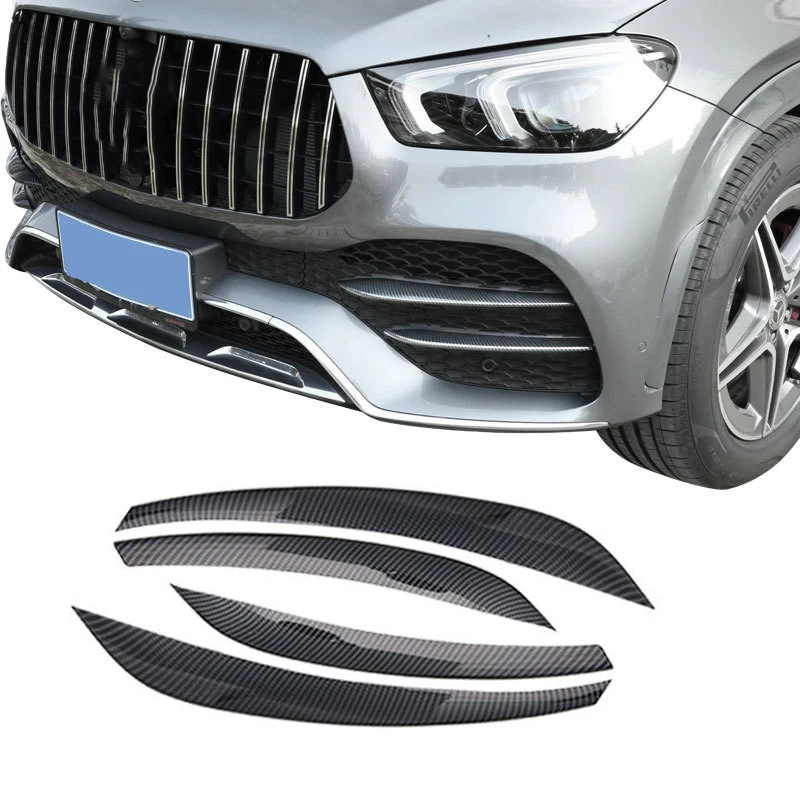 

4Pcs/Set Carbon Fiber Car Sticker Front Bumper Grille Fog Light Trim Cover for Mercedes Benz GLS450 2020