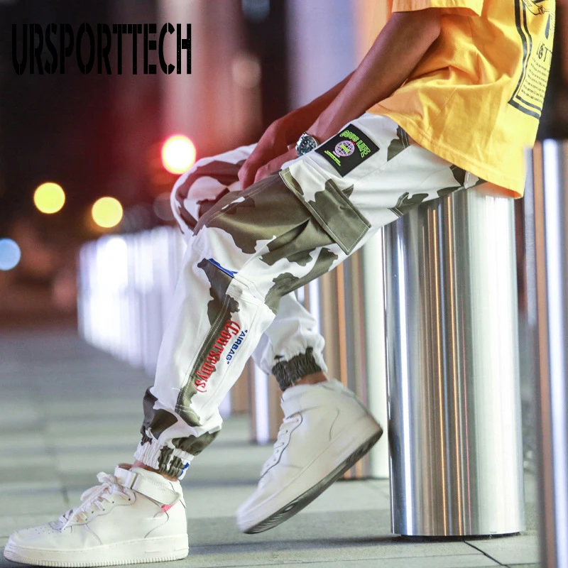 Брюки карго размера плюс 5XL хип уличная одежда длиной до бедер мужские