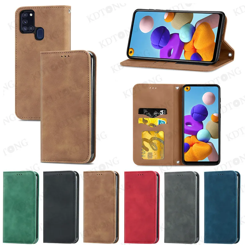 

Magnetic Luxury Retro Leather Case For Samsung Galaxy A21 A20 A12 A11 A10 A7 A202F A02 S E A01 A01-Core F62 F41 Phone Cases