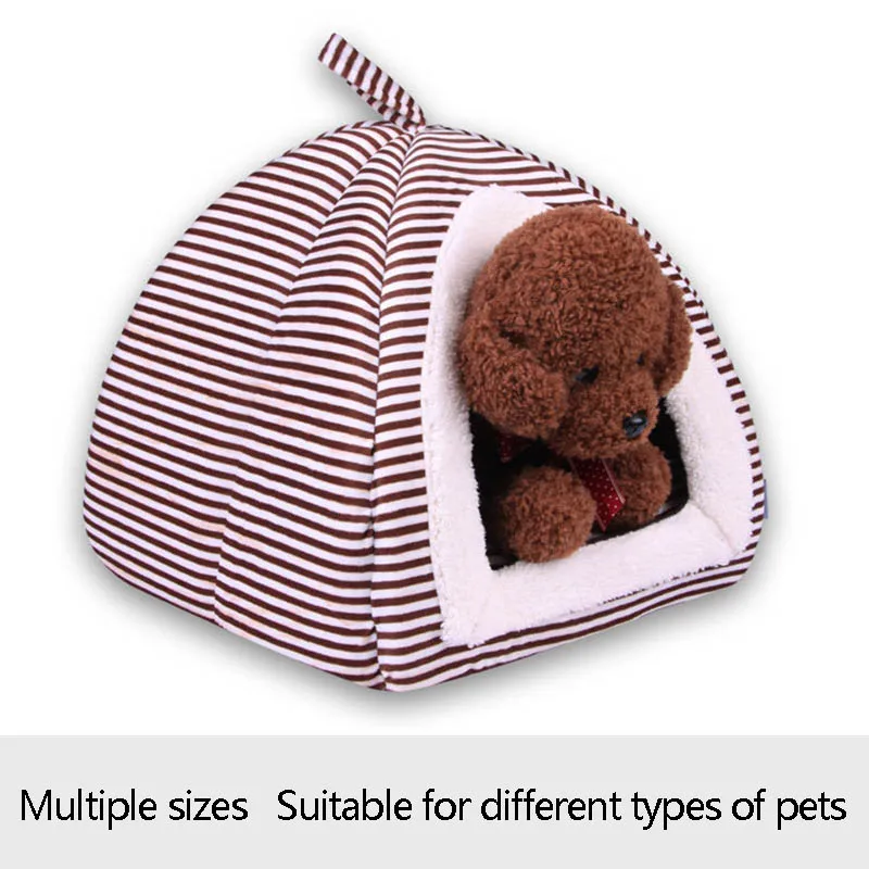 Кровать для собаки домик домашнего питомца Складная мягкая теплая губчатая