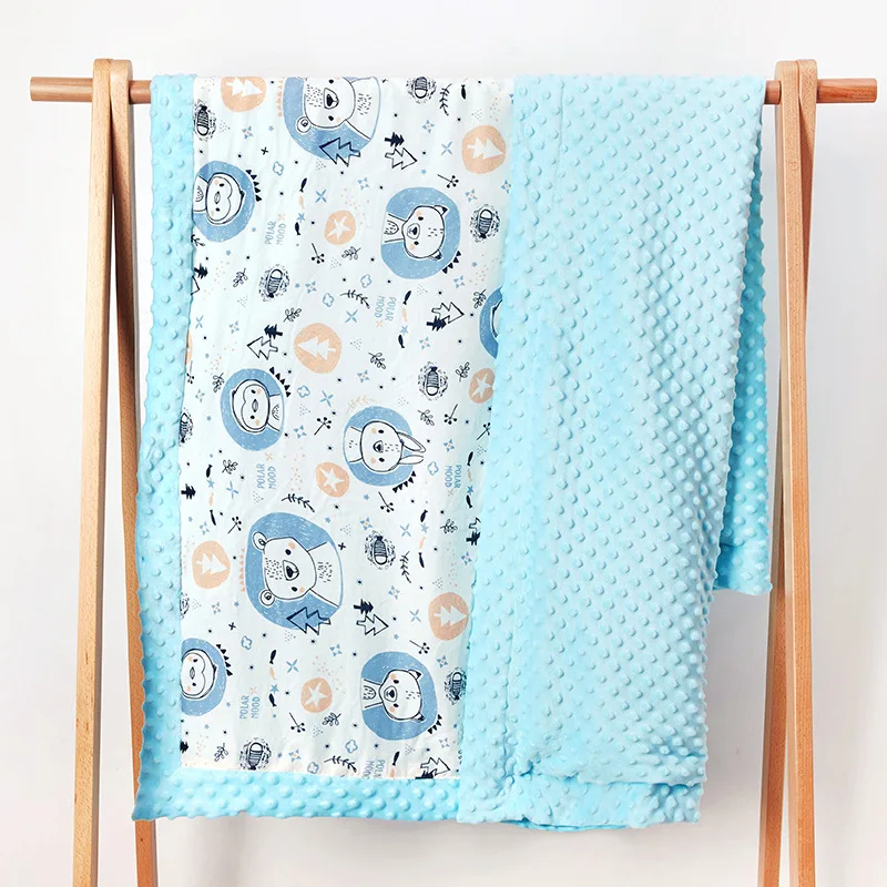 

Baby blankets, newborn cotton swaddling blankets cartoon animal blankets baby blankets soft velvet strollers wrapped bedding