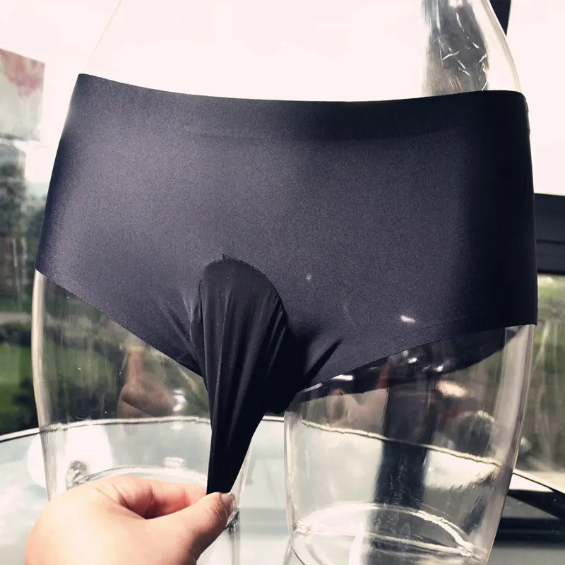 Трусики сексуальные для геев шелковые трусы гладкие U-образные Выпуклые