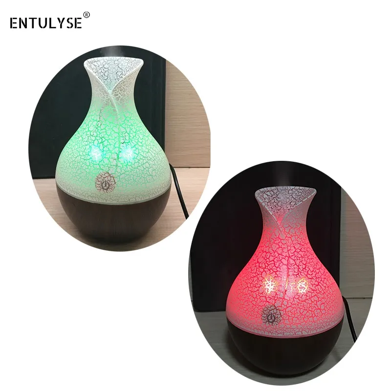 With cotton filter Colorful led light flower vase essential oil ultrasonic cool mist aroma humidifier Usb electric air diffuser