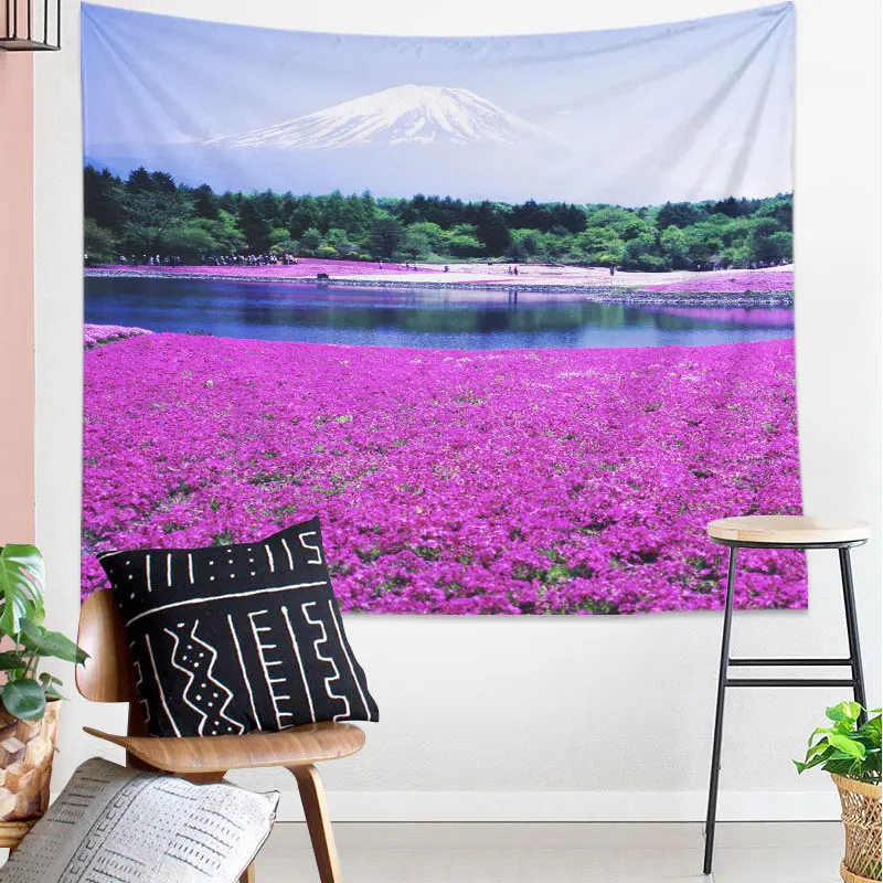 Красивый пейзаж настенный гобелен лаванда растение декоративный ковер домашний