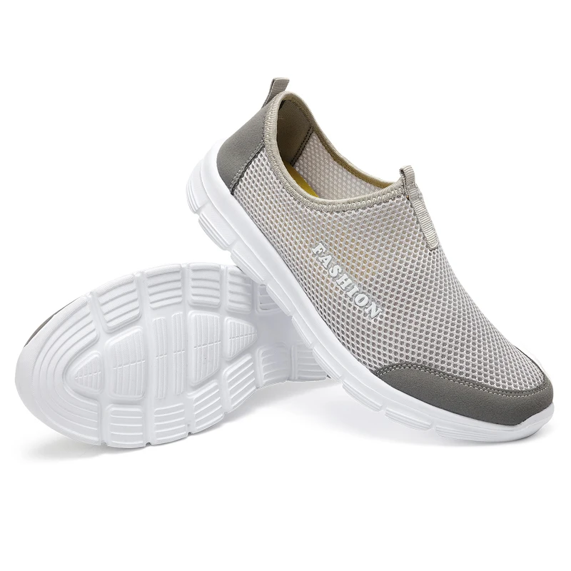 FEVRAL 2021 Summer Sneakers For Men Breathable Mesh Shoes High Quality Fashion Casual Lightweight Slip-on Flats | Обувь