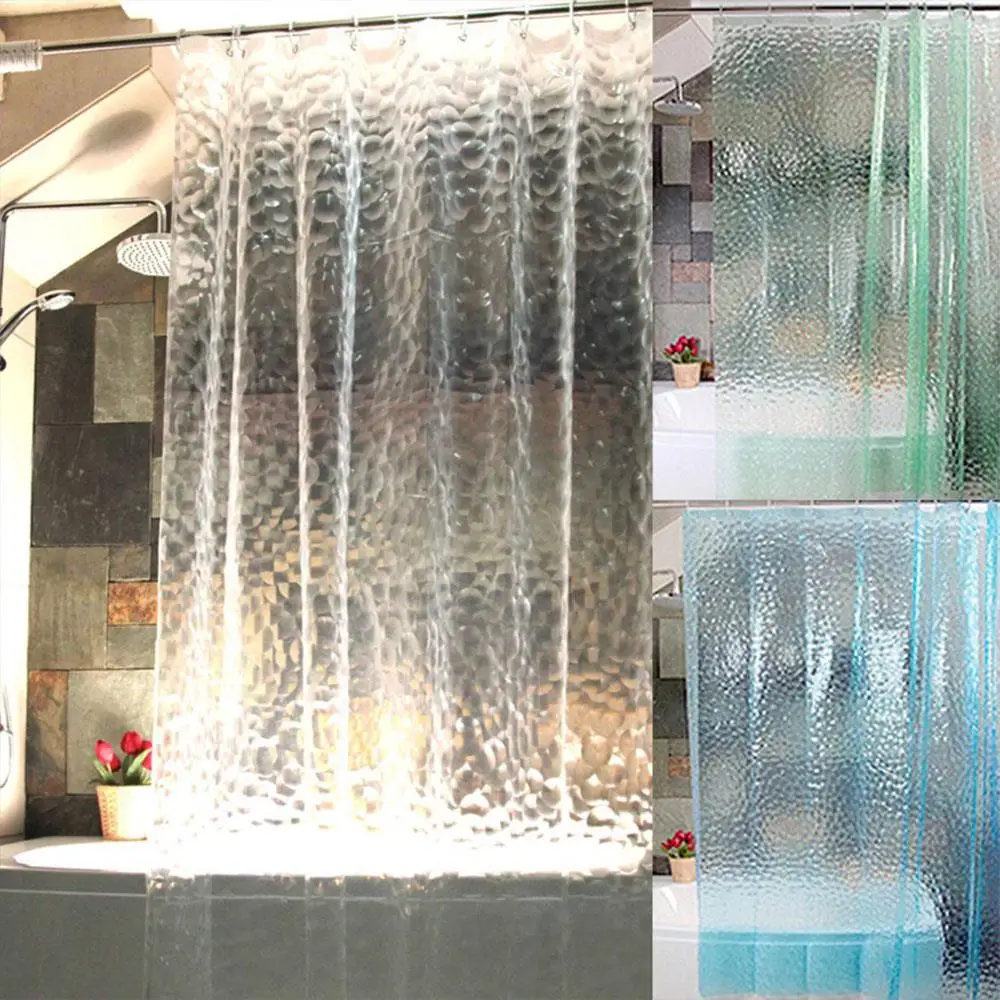 Прозрачная ткань для ванной 3 цвета Декор Прочный 3D занавески душа купания новый