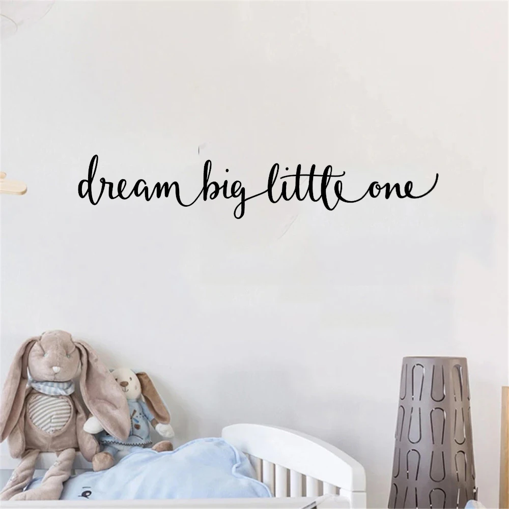 

Dream Big Little One Quote Wall Sticker Baby Nursery Kids Room Inspirational Motivational Quote Vinyl Wall Decal Bedroom