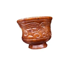 gaogu jade animal pattern hand ornament jade wine cup ornament xiuyu antique jade bowl ornament household pen wash