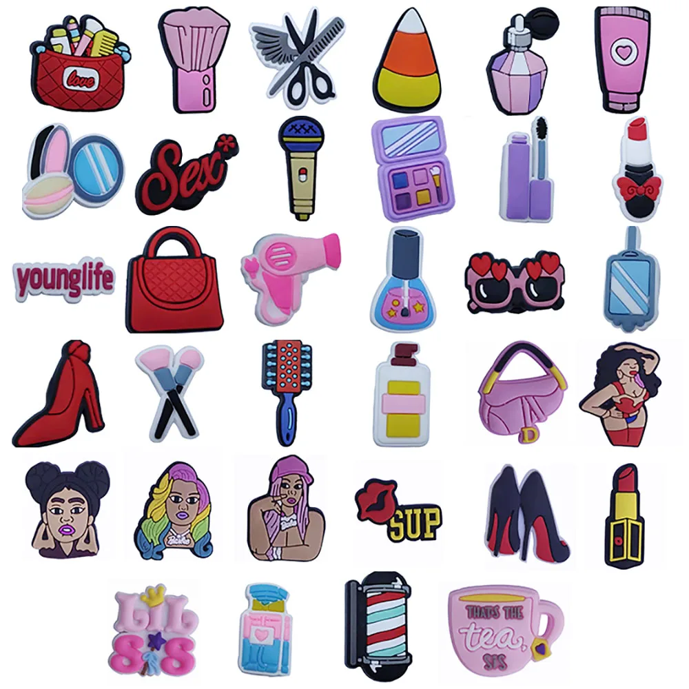 1 шт. ПВХ Мультяшные подвески для обуви косметичка Кисть макияжа расческа ножницы