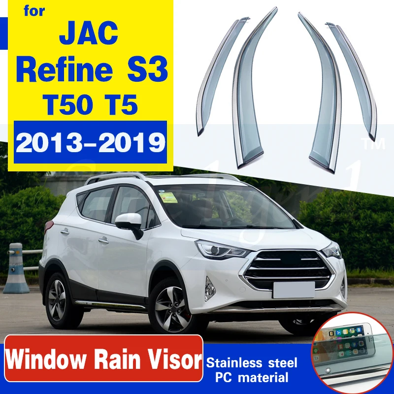 

Для JAC Refine S3 2013 ~ 2019 T50 T5 боковые оконные дефлекторы оконный козырек защита от Дождя Солнца вентиляционные высококачественные аксессуары