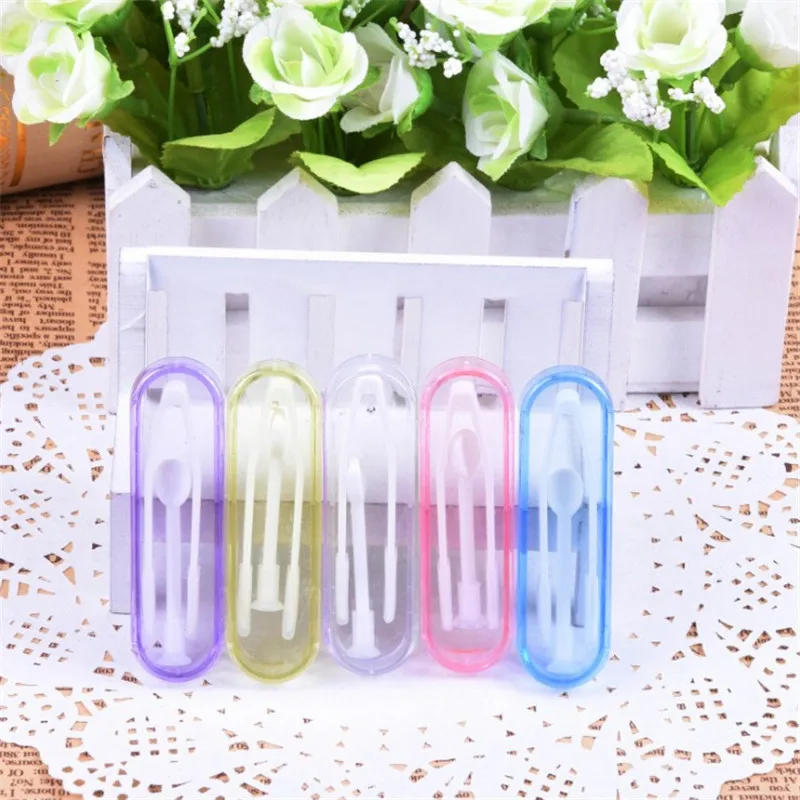 3 шт./лот Простой прямоугольный Карманный пластиковый чехол для контактных линз